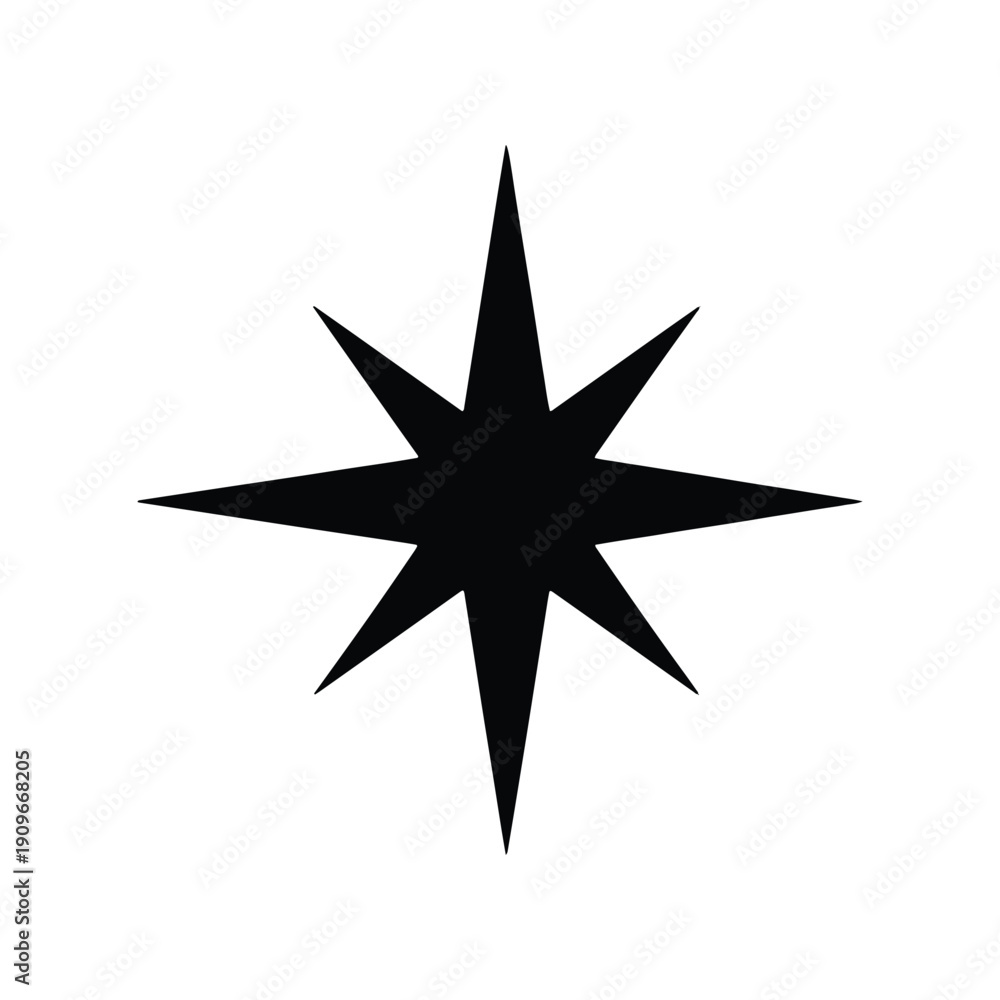 Obraz premium Star Spark Icon, Shine Light Decorative Vector