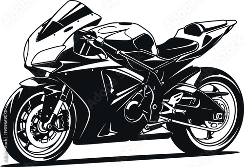 Minimal Black And White Motor Bike Icon