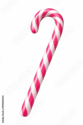 Festive Pink and White Candy Cane for Christmas Celebration or Holiday Treat