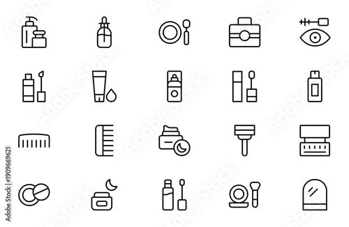 Cosmetic Renovations Line Icon Set – Professional Minimal Outline Icons Collection with Modern Editable Vector Elements for Construction and Home Improvement Projects