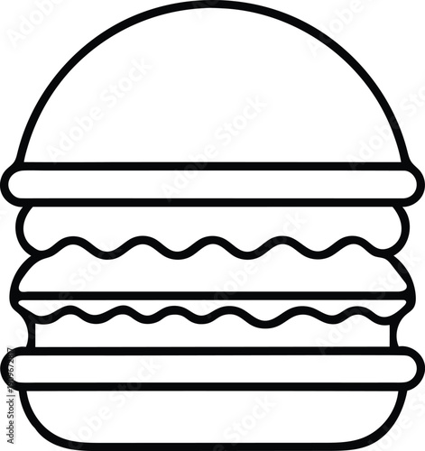  Double-Double-Berger-Outline-Vector-Icon-On-White Background