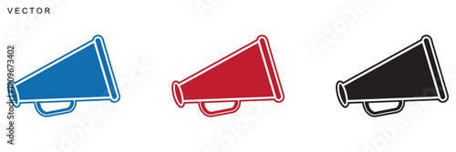 Cheer Megaphone collection, Cheer Megaphone Silhouette on a white background