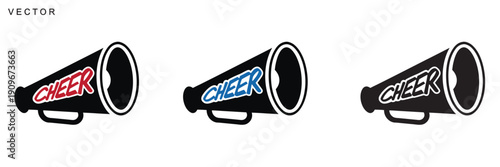 Cheer Megaphone collection, Cheer Megaphone Silhouette on a white background
