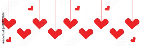 Red heart background, Various different hand drawn heart icon love collection isolated on white background.Red heart symbol for Valentines Day.