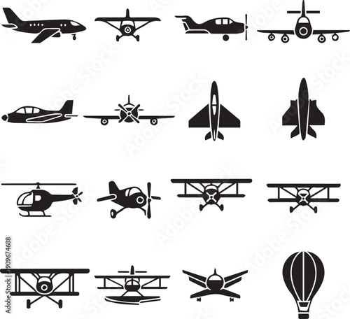 Collection of various aircraft and air vehicles