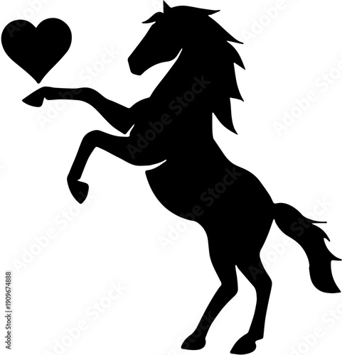 silhouette of keep love a horse