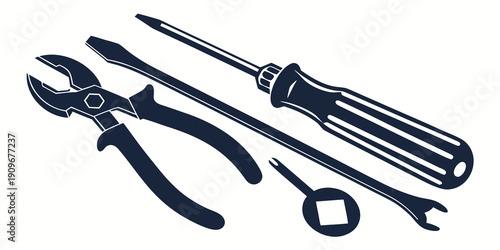 A variety of tools including pliers, a screwdriver, and a wrench