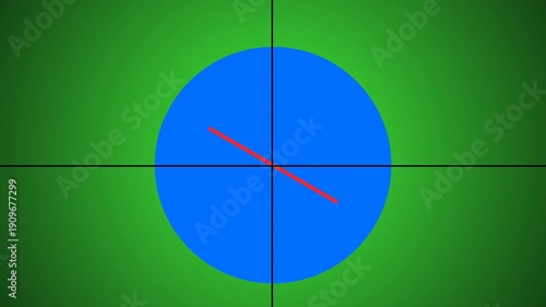Rotating Pin Animation Circular Background Geometry. Abstract Digital Radar Interface with Rotating Red Needle