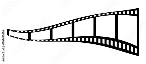 Film strip line icon in simple minimalist design. illustration of cinema frame, movie reel element, or photography symbol. Perfect for media.