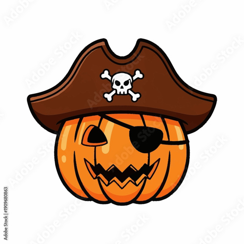 Pirate Pumpkin Jack O Lantern Halloween.