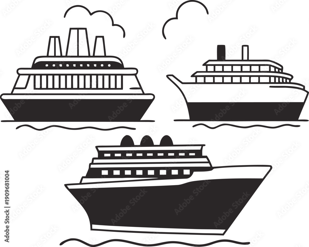Obraz premium cruise ship vector illustration