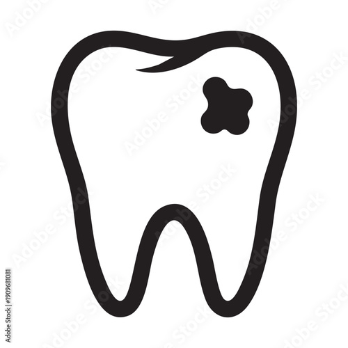 A tooth with a cavity