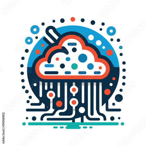 world meteorological day weather tech cloud flat solid vector