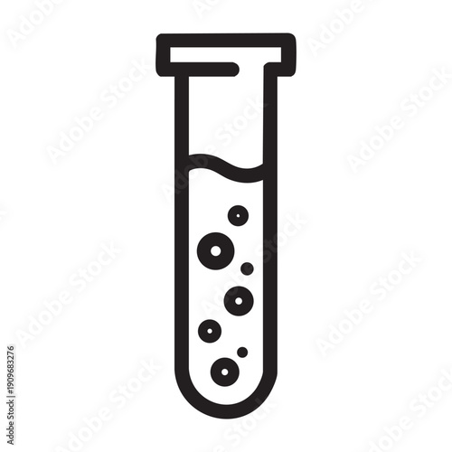 A test tube with bubbles inside