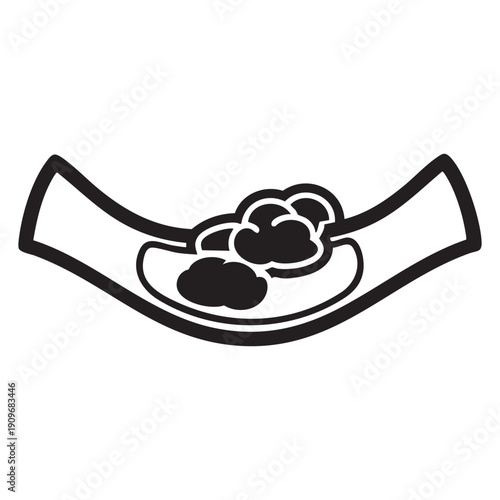 A plate of food on a napkin