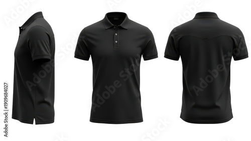 black polo shirt mens png polo shirt mockup png apparel clothing png front back view png transparent background image