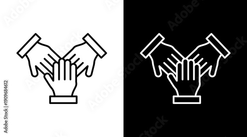 Teamwork  White Icon Set Design
