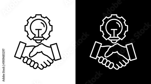 Collaboration  White Icon Set Design
