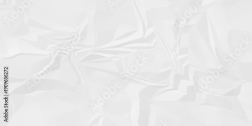 Crumple crushed white paper obsolete rumple craft design. wrinkle ripped creased crumple aged closeup recycled document grunge paper background.