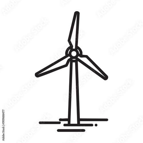 A simple line drawing of a wind turbine