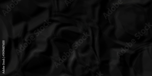 Crumple crushed black paper obsolete rumple craft design. wrinkle ripped creased crumple aged closeup recycled document grunge paper background.