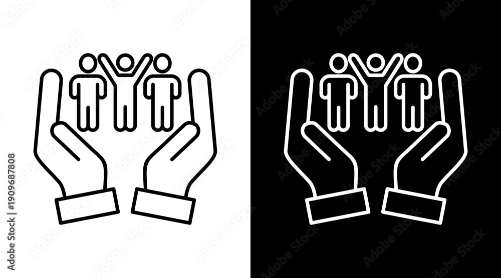 Obraz premium Supportive White Icon Set Design