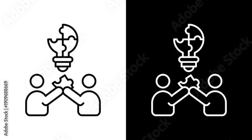 Solutions White Icon Set Design