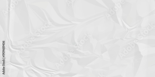 Crumple crushed white paper obsolete rumple craft design. wrinkle ripped creased crumple aged closeup recycled document grunge paper background.