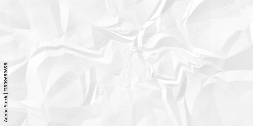 Obraz premium Crumple crushed white paper obsolete rumple craft design. wrinkle ripped creased crumple aged closeup recycled document grunge paper background.