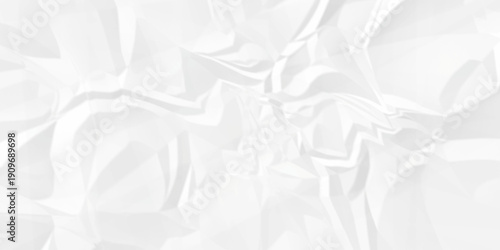 Crumple crushed white paper obsolete rumple craft design. wrinkle ripped creased crumple aged closeup recycled document grunge paper background.