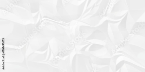 Crumple crushed white paper obsolete rumple craft design. wrinkle ripped creased crumple aged closeup recycled document grunge paper background.