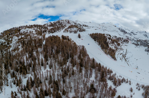 Wallpaper Mural Chamois alpine village aerial view in winter season Torontodigital.ca