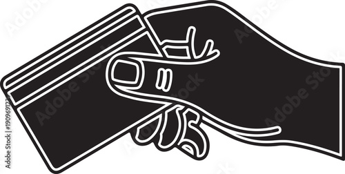 Hand Holding Credit Card with Scissors – Financial Security and Fraud Prevention Concept Icon