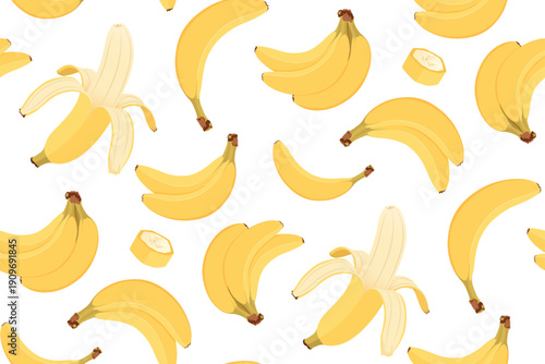 Banana seamless pattern. Banana background.