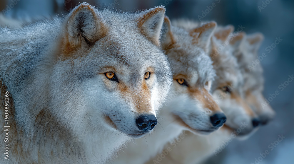 Fototapeta premium A pack of wolves.