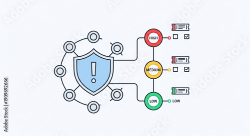 Cybersecurity risk assessment with shield and risk levels