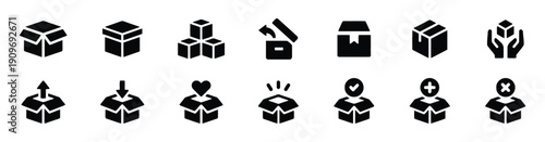 Assorted icons related to shipping, delivery, and online shopping services