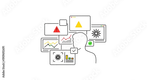 Business professional analyzing data and insights on multiple screens