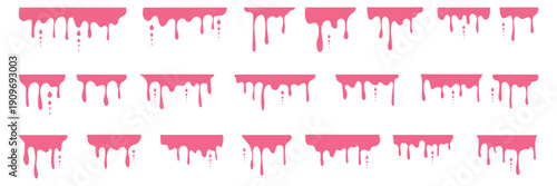 Black dripping oil stain, melt drips , liquid, ink silhouettes isolated vector illustration.