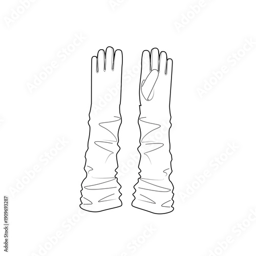 Long Opera Gloves Vector