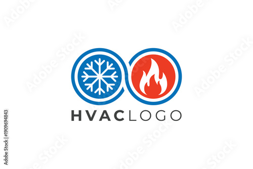 Cooling and Heating HVAC Logo Design for Air Conditioning and Climate Control Branding