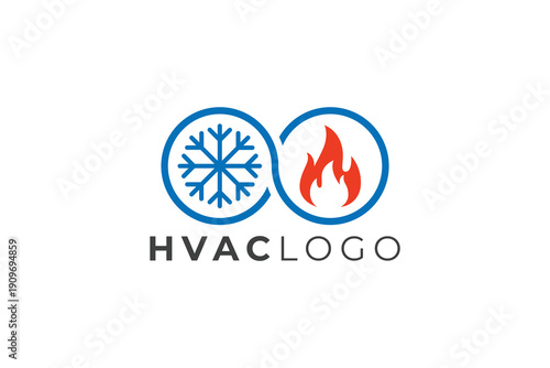 Cooling and Heating HVAC Logo Design for Air Conditioning and Climate Control Branding