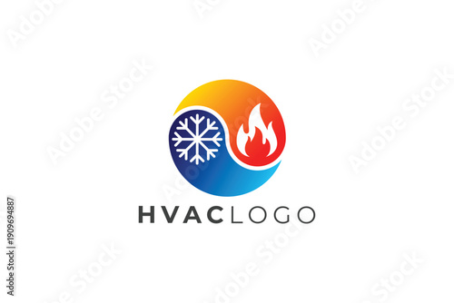 Cooling and Heating HVAC Logo Design for Air Conditioning and Climate Control Branding