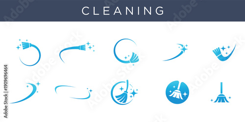 Modern Cleaning Logos Collection for Housekeeping and Janitorial Branding