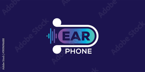Modern Earphone Logo Design for Music and Audio Technology Branding