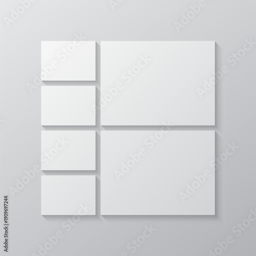 Vector empty collage board six images, photos