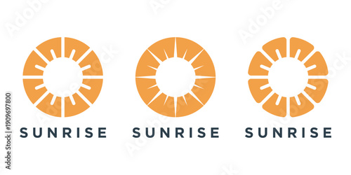 Abstract sunrise logo icon set