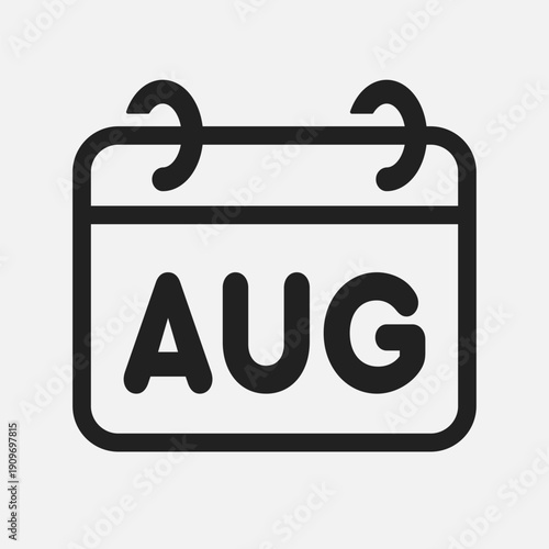 Vector template icon page calendar - August month