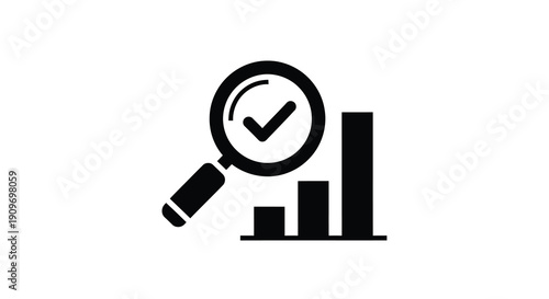 Searching for data analysis with a magnifying glass silhouette
