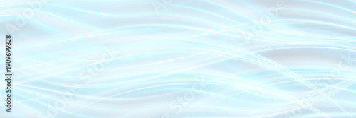 Soft blue waves on white background. Fresh smell. Air flow. Textile, silk, satin background.